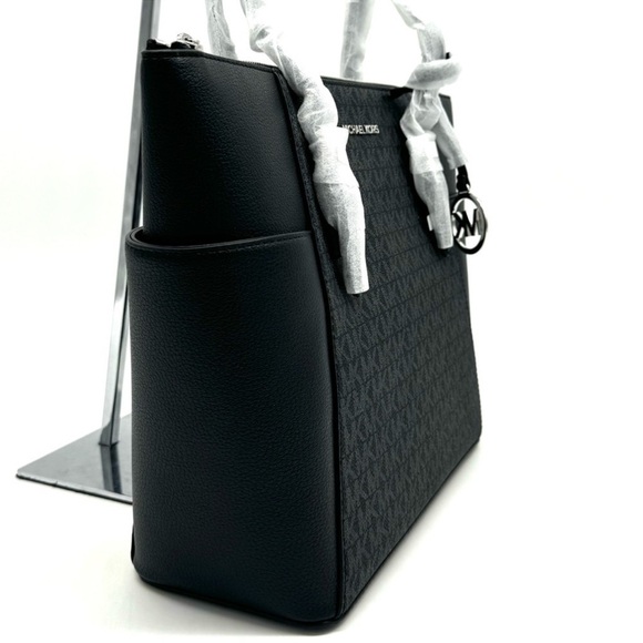 Michael Kors Large Charlotte TZ Tote Bag Black Signature - Picture 4 of 10